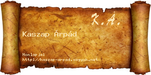 Kaszap Árpád névjegykártya
