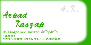 arpad kaszap business card